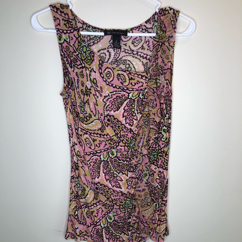 INC International Sleeveless Paisley Print Top